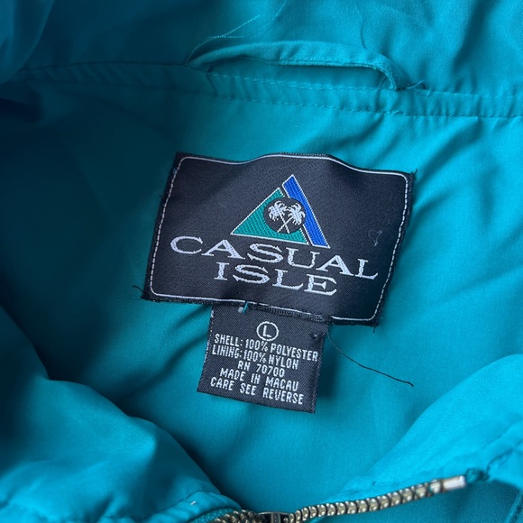 L Casual Isle Track Suit Nylon Aztec Motif Purple Teal Large Lined Vintage Retro - Picture 6 of 15